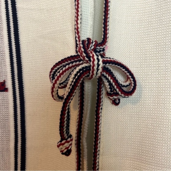 Retro 60’s 70’s Rare Bluebird Boho Rug Western Poncho w/ Fringe Hem & Tie Front - Picture 16 of 16